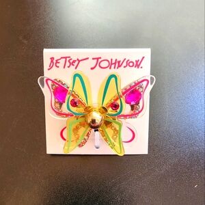 NWT Betsey Johnson Multicolor Butterfly Stretchy Ring